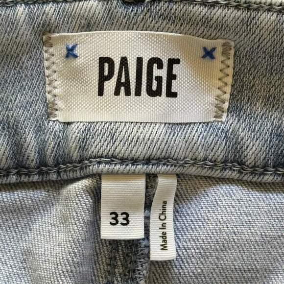 PAIGE Beth Pleated High Rise Waist Shorts Sherry Light Wash Cuffed Denim NWT 33 - Picture 6 of 7